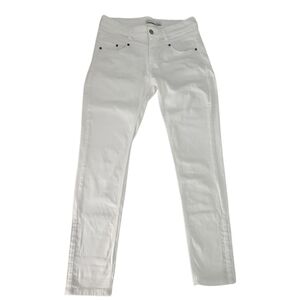 OUI Newport Slim White Jeans with Stripe Cuffs size 6
